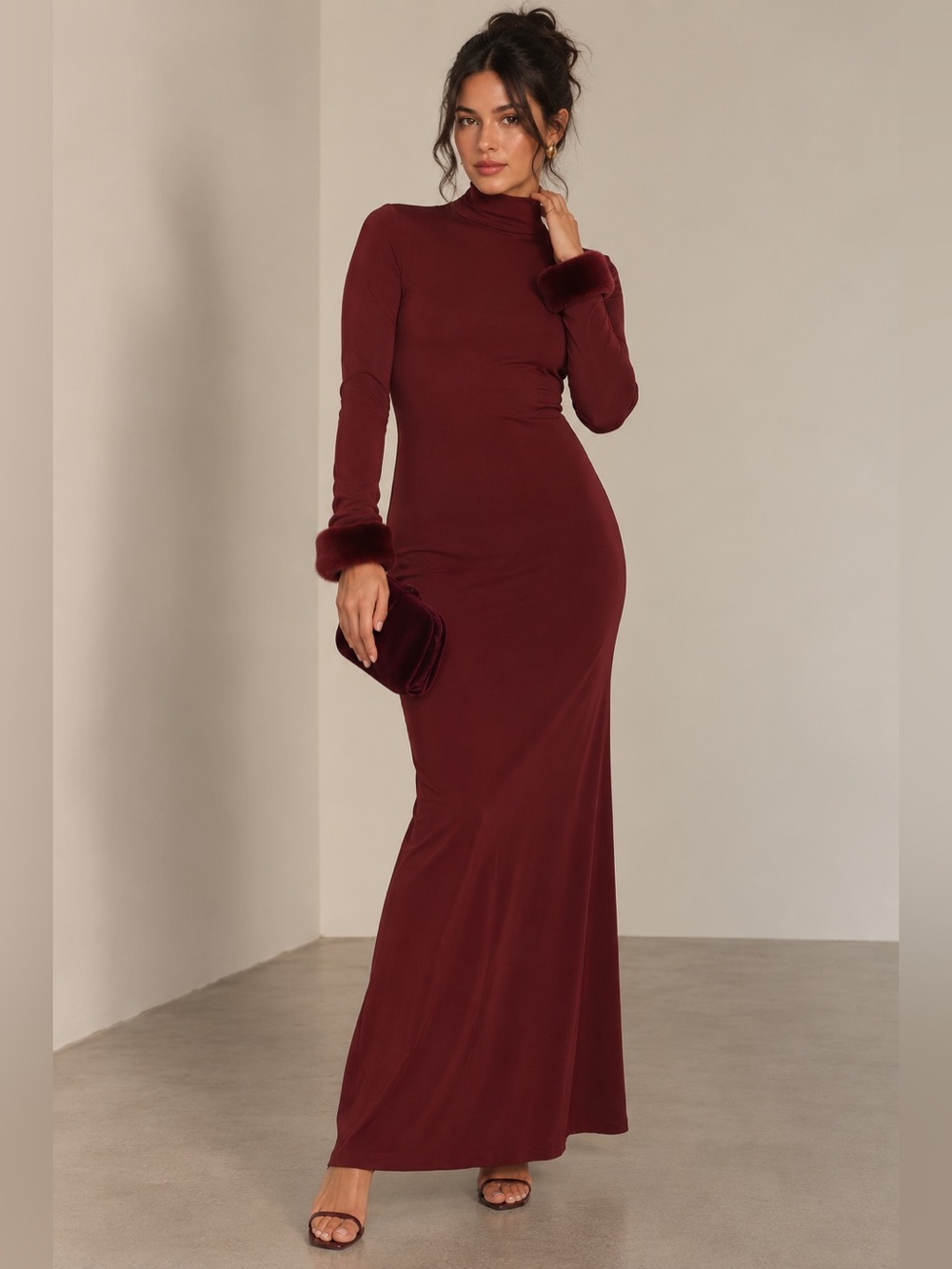 Nara Smith x Reformation Honey Knit Dress Burgundy Maxi Dress Size XS NWT